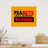 Peanuts Allergy Warning Poster (Keuken)