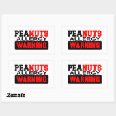 Peanuts Allergy Warning Rechthoekige Sticker (Vel)