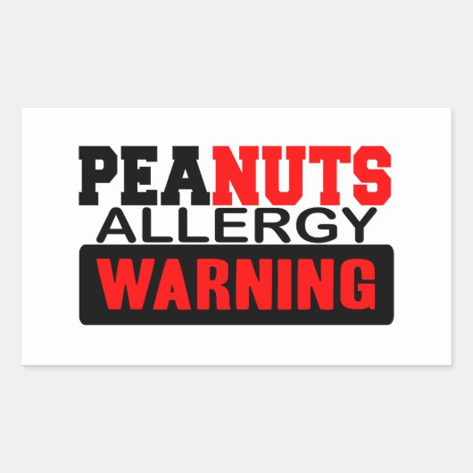 Peanuts Allergy Warning Rechthoekige Sticker (Voorkant)