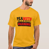 Peanuts Allergy Warning T-shirt (Voorkant)