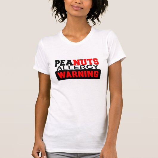 Peanuts Allergy Warning T-shirt (Voorkant)