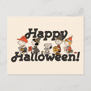 Peanuts-bende Happy Halloween-optocht Briefkaart