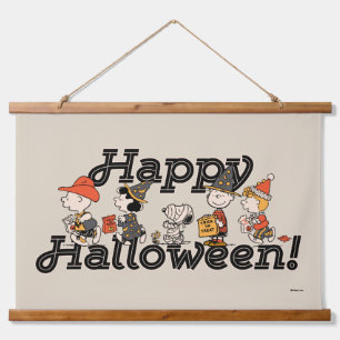 Peanuts-bende Happy Halloween-optocht Hangend Wandkleed