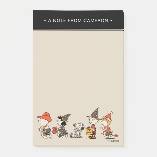 Peanuts-bende Happy Halloween-optocht Post-it® Notes (Voorkant)