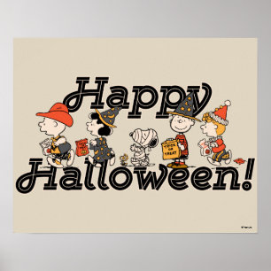 Peanuts-bende Happy Halloween-optocht Poster