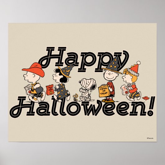 Peanuts-bende Happy Halloween-optocht Poster (Voorkant)
