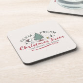 Peanuts | Boerderij Verse kerstbomen Bier Onderzetter (Linkerzijde)