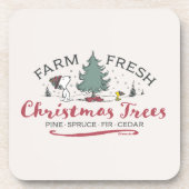 Peanuts | Boerderij Verse kerstbomen Bier Onderzetter (Voorkant)