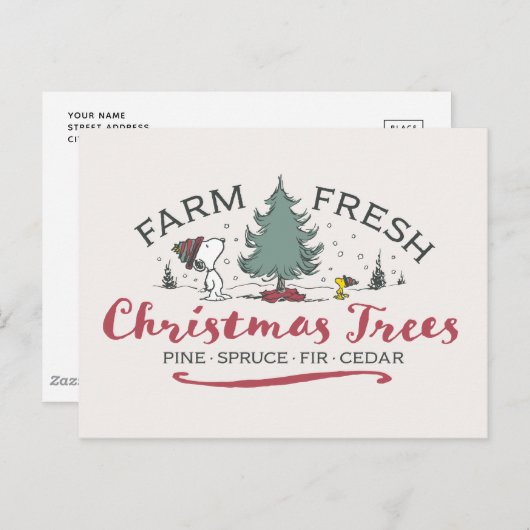 Peanuts | Boerderij Verse kerstbomen Briefkaart (Voorkant / Achterkant)