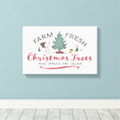 Peanuts | Boerderij Verse kerstbomen Canvas Afdruk (Insitu (Houten vloer))