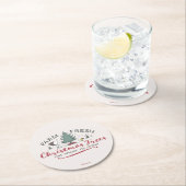 Peanuts | Boerderij Verse kerstbomen Ronde Kartonnen Onderzetter (Insitu)