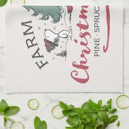 Peanuts | Boerderij Verse kerstbomen Theedoek (Gevouwen)