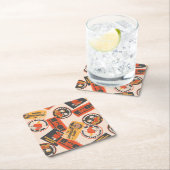 Peanuts |  Button Happy Halloween Pattern Kartonnen Onderzetters (Insitu)