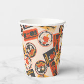 Peanuts |  Button Happy Halloween Pattern Papieren Bekers (Achterkant)