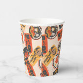 Peanuts |  Button Happy Halloween Pattern Papieren Bekers (Rechts)