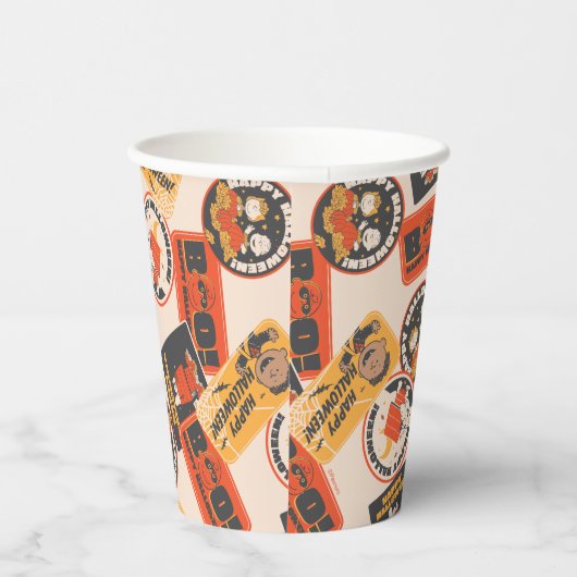 Peanuts | Button Happy Halloween Pattern Papieren Bekers (Rechts)