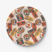 Peanuts |  Button Happy Halloween Pattern Papieren Bordje (Voorkant)