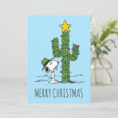 Peanuts | Cactus van Spike's Holiday | Voeg je fot Feestdagenkaart (Staand voorkant)