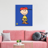 Peanuts | Charlie Brown Baseball Smile Canvas Afdruk (Insitu (Woonkamer))