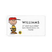 Peanuts | Charlie Brown Baseball Smile Etiket (Voorkant)