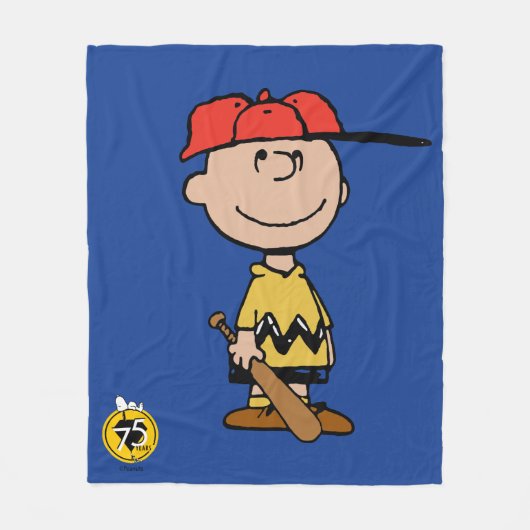 Peanuts | Charlie Brown Baseball Smile Fleece Deken (Voorkant)