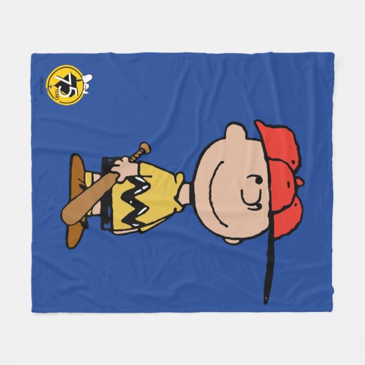 Peanuts | Charlie Brown Baseball Smile Fleece Deken (Voorkant (Horizontaal))