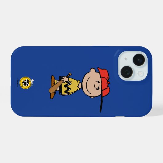Peanuts | Charlie Brown Baseball Smile iPhone 15 Case (Achterkant horizontaal)