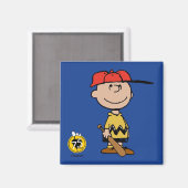 Peanuts | Charlie Brown Baseball Smile Magneet (Voorkant / Achterkant)