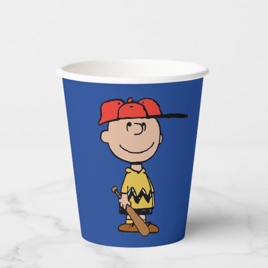 Peanuts | Charlie Brown Baseball Smile Papieren Bekers (Voorkant)