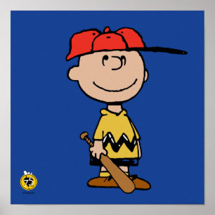Peanuts   Charlie Brown Baseball Smile Poster