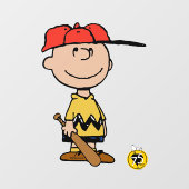 Peanuts | Charlie Brown Baseball Smile Raamsticker (Vel)