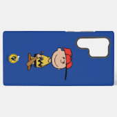 Peanuts | Charlie Brown Baseball Smile Samsung Galaxy Hoesje (Achterkant horizontaal)
