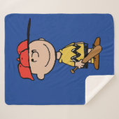 Peanuts | Charlie Brown Baseball Smile Sherpa Deken (Voorkant (horizontaal))
