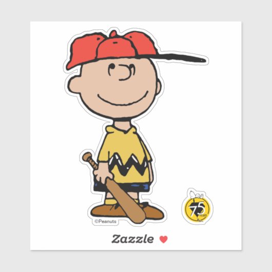 Peanuts | Charlie Brown Baseball Smile Sticker (Vel)