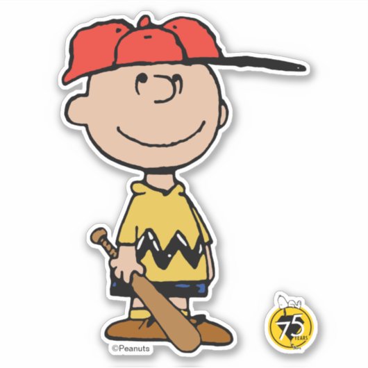 Peanuts | Charlie Brown Baseball Smile Sticker (Voorkant)