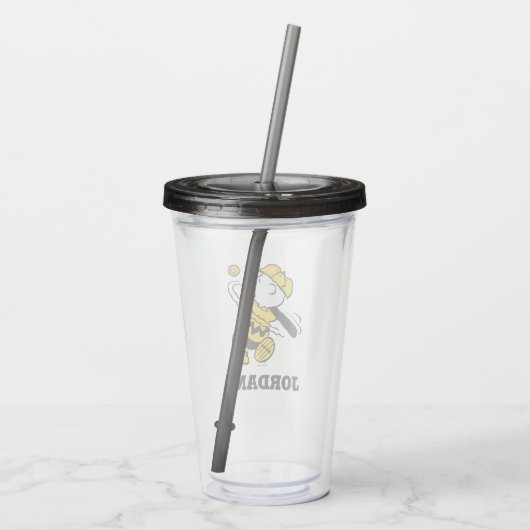 Peanuts | Charlie Brown bij Bat Acryl Drinkbeker (Achterkant)