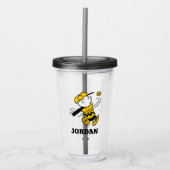 Peanuts | Charlie Brown bij Bat Acryl Drinkbeker (Voorkant)