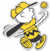 Peanuts | Charlie Brown bij Bat Sticker (Voorkant)