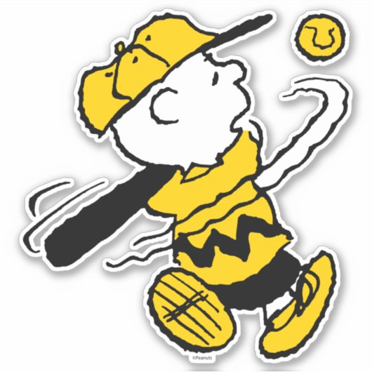 Peanuts | Charlie Brown bij Bat Sticker