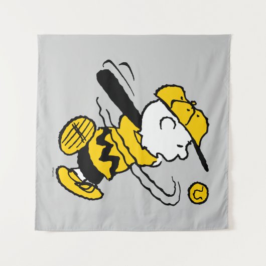 Peanuts | Charlie Brown bij Bat Wandkleed (Voorkant (horizontaal))