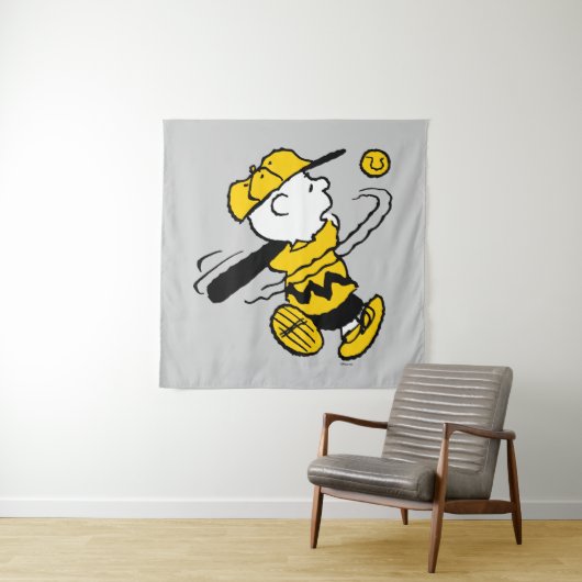 Peanuts | Charlie Brown bij Bat Wandkleed (In situ)