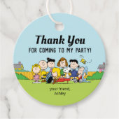 Peanuts | Charlie Brown en Gang Birthday Bedankjes Labels (Voorkant)