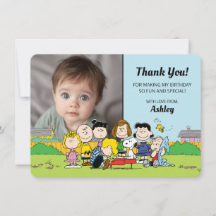 Peanuts   Charlie Brown en Gang Birthday Bedankkaart