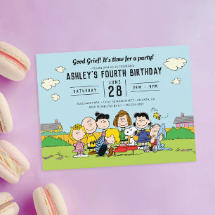 Peanuts   Charlie Brown en Gang Birthday Briefkaart