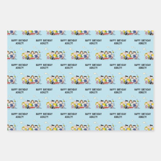 Peanuts | Charlie Brown en Gang Birthday Inpakpapier Vel (Voorkant 2)