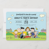 Peanuts | Charlie Brown en Gang Birthday Kaart (Voorkant)