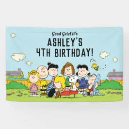 Peanuts | Charlie Brown en Gang Birthday Spandoek