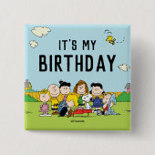 Peanuts | Charlie Brown en Gang Birthday Vierkante Button 5,1 Cm (Voorkant)