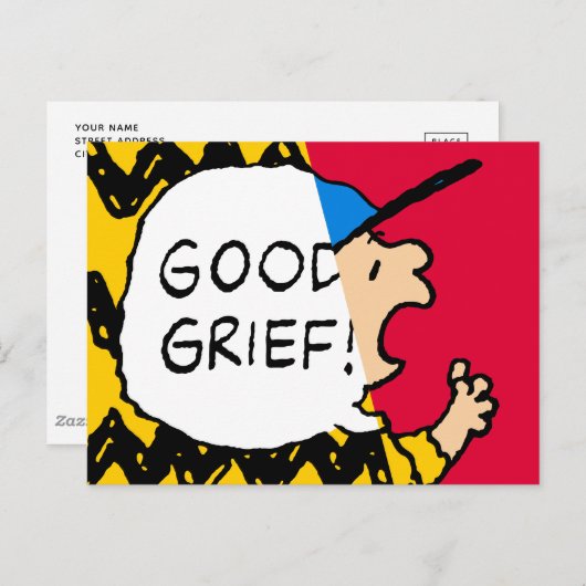Peanuts | Charlie Brown Goed Verdriet Half & Half Briefkaart (Voorkant / Achterkant)