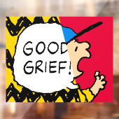 Peanuts | Charlie Brown Goed Verdriet Half & Half Raamsticker (Vel 2)